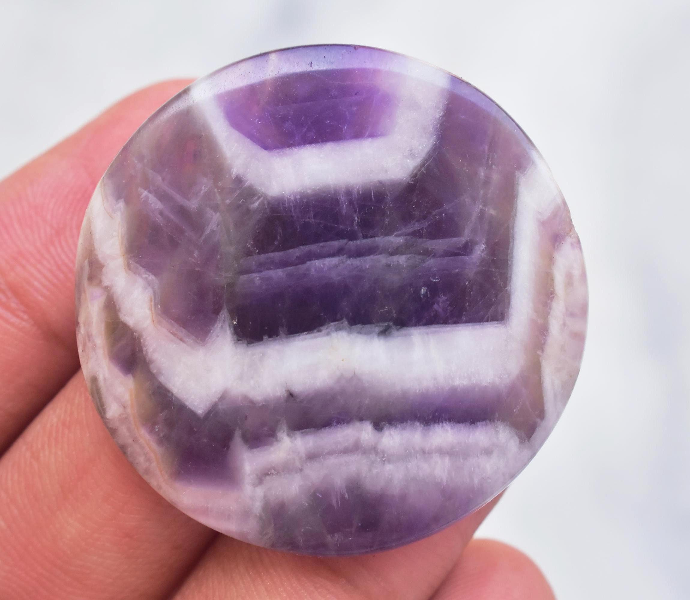 56.30 Ct Amethyst Lace Gemstone Round Shape Amethyst Lace Cabochon / 37x5 mm L-454 / Loose Gemstone 56.30 Ct Amethyst Lace Gemstone Round Shape Amethyst Lace Cabochon / 37x5 mm L-454 / Loose Gemstone