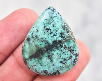 Brazilian Turquoise Cabochon / Brazilian Turquoise Gemstone / For Jewelry / Pear Shape 30.60 ct. / 30x24x5 mm. Loose Gemstone G-127