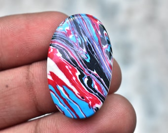 Synthetischer Fordit Cabochon / Fordit Edelstein / ovale Form / 26.65 Ct. /32X20X5 mm. / Edelstein lose / O-193