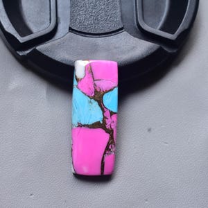 Cotton Candy Turquoise with Arizona Turquoise Cabochon / Freeform Shape / 21.90 Ct. / 30x13x5 mm. / Loose Gemstone / Q-395