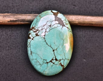 Tibetan Turquoise Cabochon / High Quality Tibetan Turquoise Gemstone / For Jewelry / Oval Shape 22.80 ct. / 29X20X5 mm. Loose Gemstone E-323