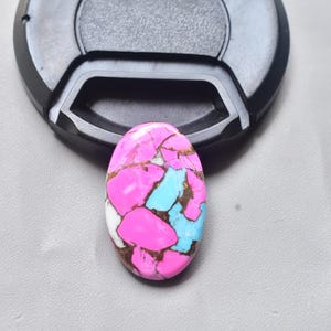 Cotton Candy Turquoise with Arizona Turquoise Cabochon / Oval Shape / 28.05 ct. / 30x19x5 mm. / Loose Gemstone / Q-369