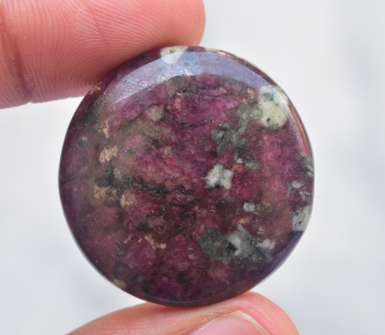 55.90 Cts Natural Eudialyte 32mm X 18mm each Cabochon Drilled Match Pair