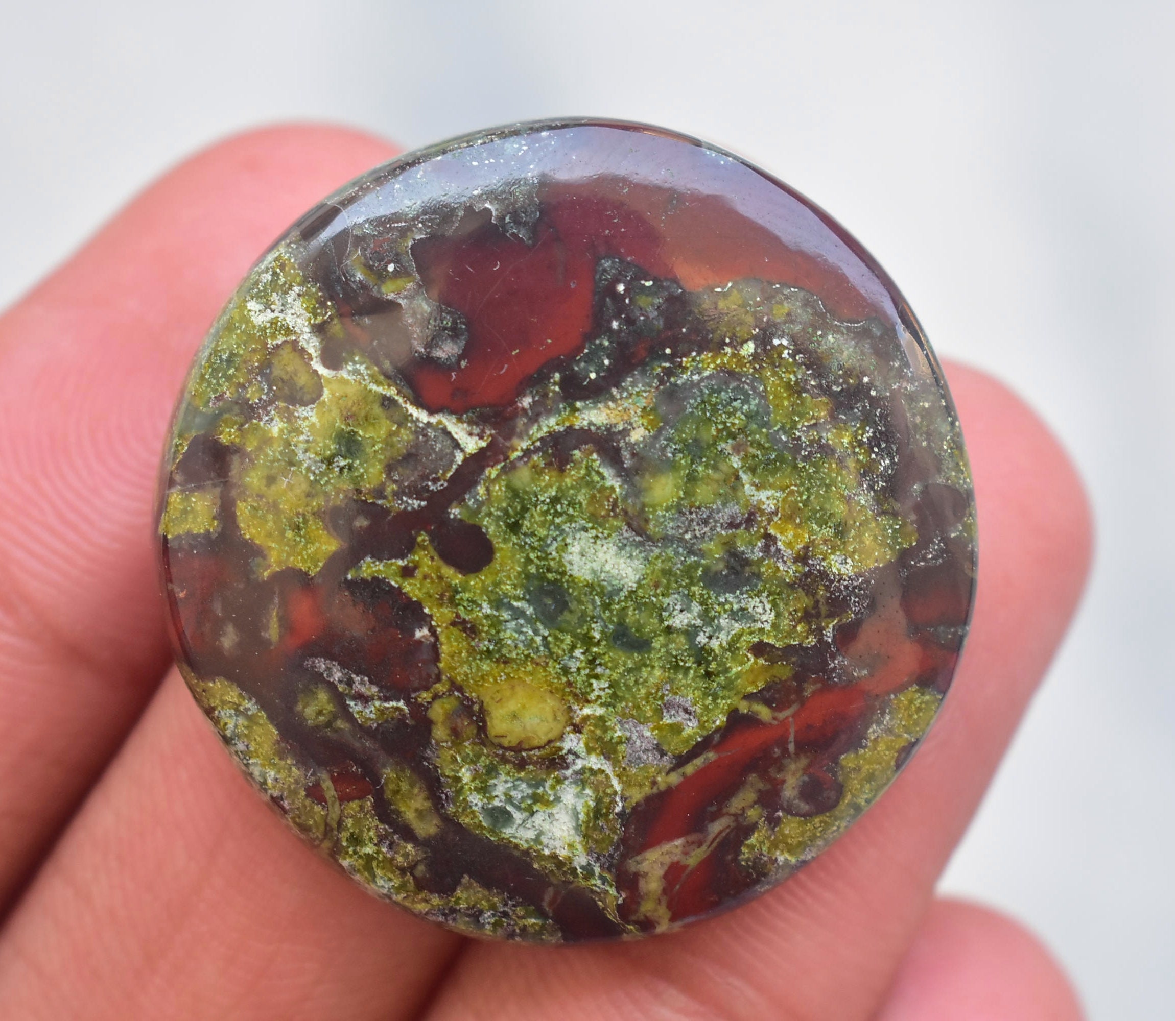 Dragon Jasper Cabochon / Dragon Jasper Gemstone / Round Shape Etsy