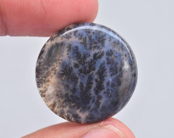 Dendritic Agate Cabochon / Turkish Dendritic Agate Gemstone / Round Shape / 27.35 Ct. / 26x5 mm. / Loose Gemstone / L-920