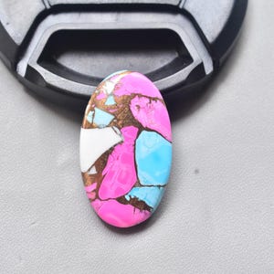 Cotton Candy Turquoise with Arizona Turquoise Cabochon / Oval Shape / 26.50 ct. / 30x18x5 mm. / Loose Gemstone / Q-361