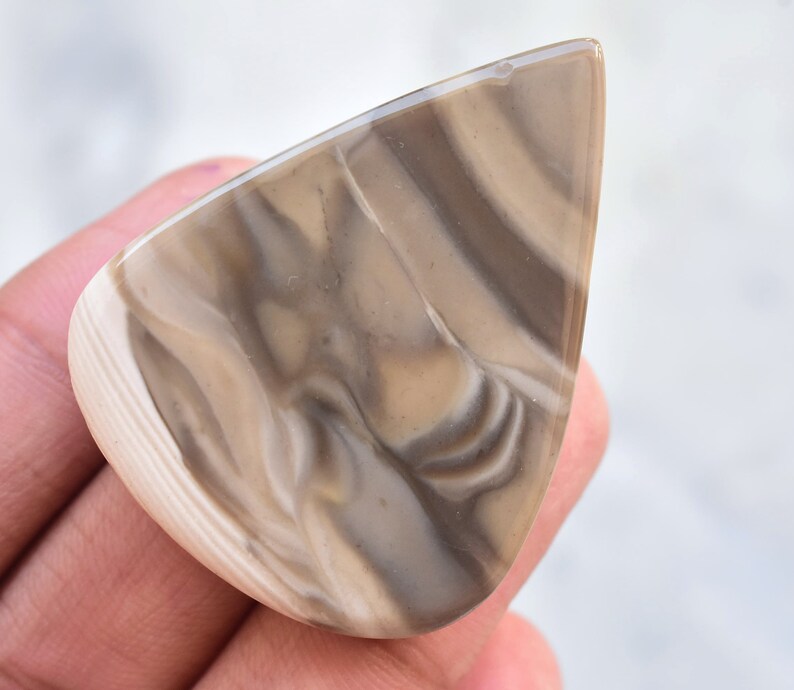 Loose Gemstone G-566 Flint Stone Cabochon Top Grade Flint Stone Gemstone Unique Desert Pattern Cab Pear Shape 81.10 ct 46X36X6 mm