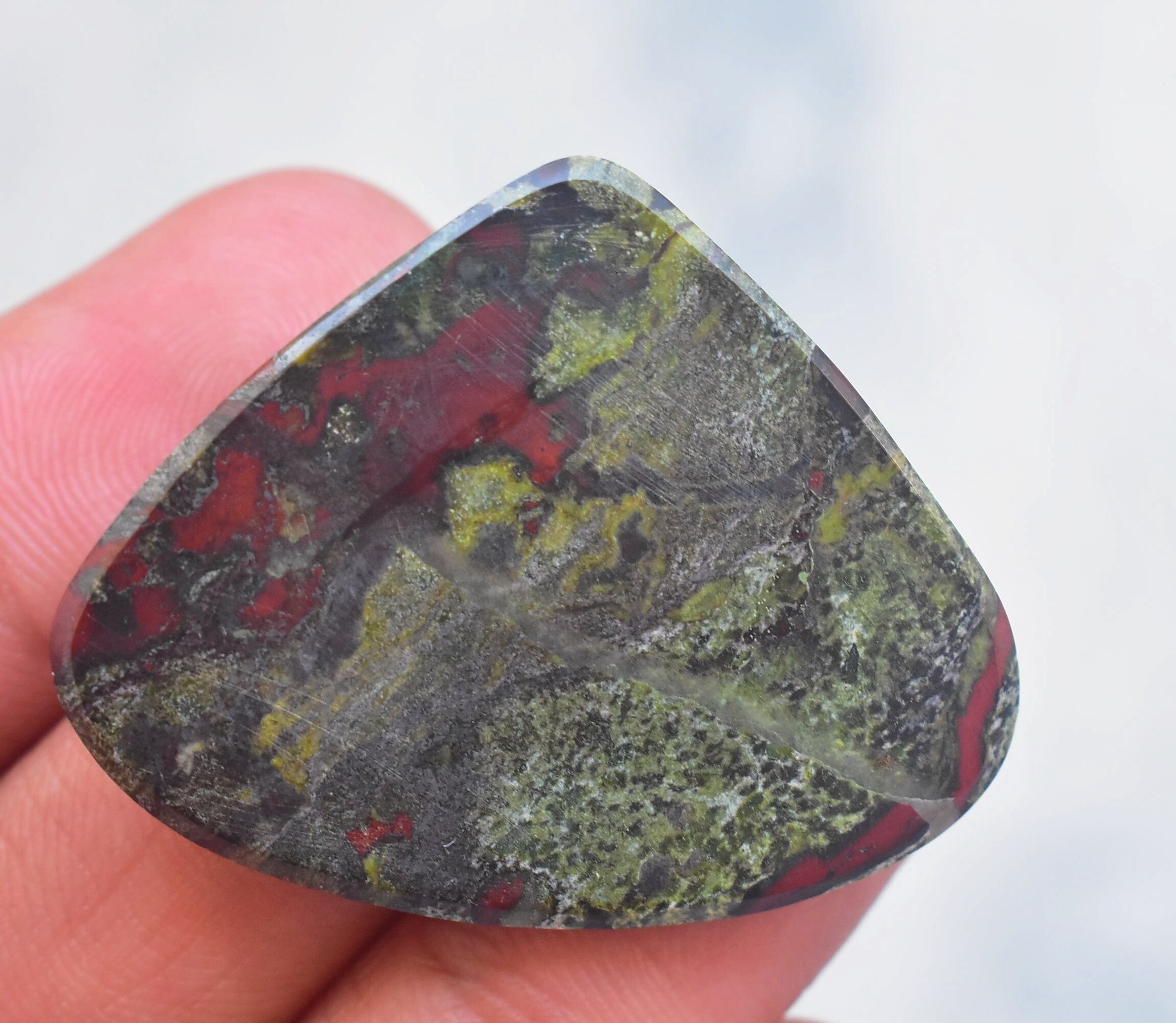 Dragon Jasper Cabochon / Dragon Jasper Gemstone / Pear Shape / Etsy