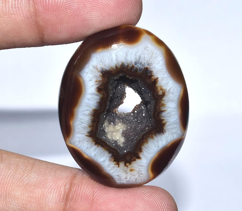 Natural Agate Druzy Cabochon Oval Shape 81.00 Ct 41X32X8 MM One Side Polished Loose Gemstone AK-721