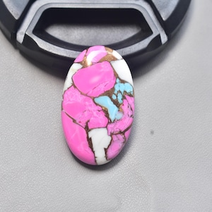 Cotton Candy Turquoise with Arizona Turquoise Cabochon / Oval Shape / 29.65 ct. / 30x18x6 mm. / Loose Gemstone / Q-356