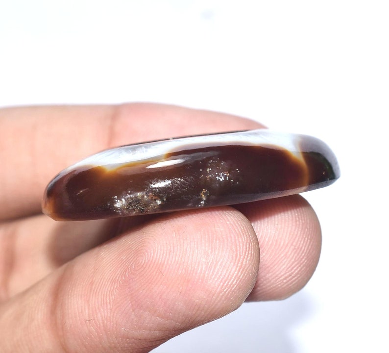 Natural Agate Druzy Cabochon Oval Shape 81.00 Ct 41X32X8 MM One Side Polished Loose Gemstone AK-721