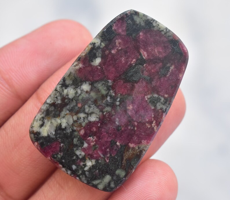Loose Gemstone I-779 39x25x4 mm Eudialyte Gemstone Freeform Shape 43.20 Ct Eudialyte Cabochon AAA++