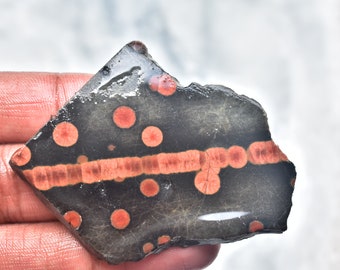 Top Quality Peanut Obsidian Rough Slice / Peanut Obsidian Slice Gemstone / For Jewelry / 129.95 Ct. / 61X54X5 mm. / Loose Gemstone O-310