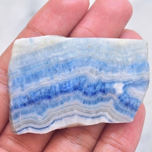 Scheelite Rough Slice / Turkish Blue Scheelite Slab / 140.15 Ct. / 55x36x6 mm. / Loose Gemstone / K-897