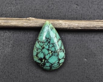 Tibetan Turquoise Cabochon / High Quality Tibetan Turquoise Gemstone / For Jewelry / Pear Shape 10.95 ct. / 22X15X6 mm. Loose Gemstone E-308