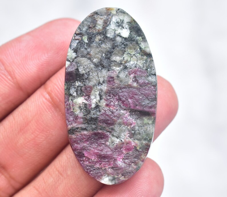 43x22x7 mm Eudialyte Druzy Cabochon Top Grade Eudialyte Druzy Gemstone Oval Shape 66.55 Ct Loose Gemstone I-451