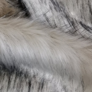 Pelliccia sintetica bianca, volpe artica bianca, pelliccia bianca come vera, tessuto a pelo lungo bianco, volpe bianca, tessuto in pelliccia sintetica realistica