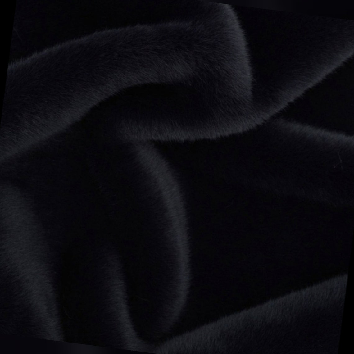 Black Faux Fur fabric soft Mink Tissavel fur As real black Etsy