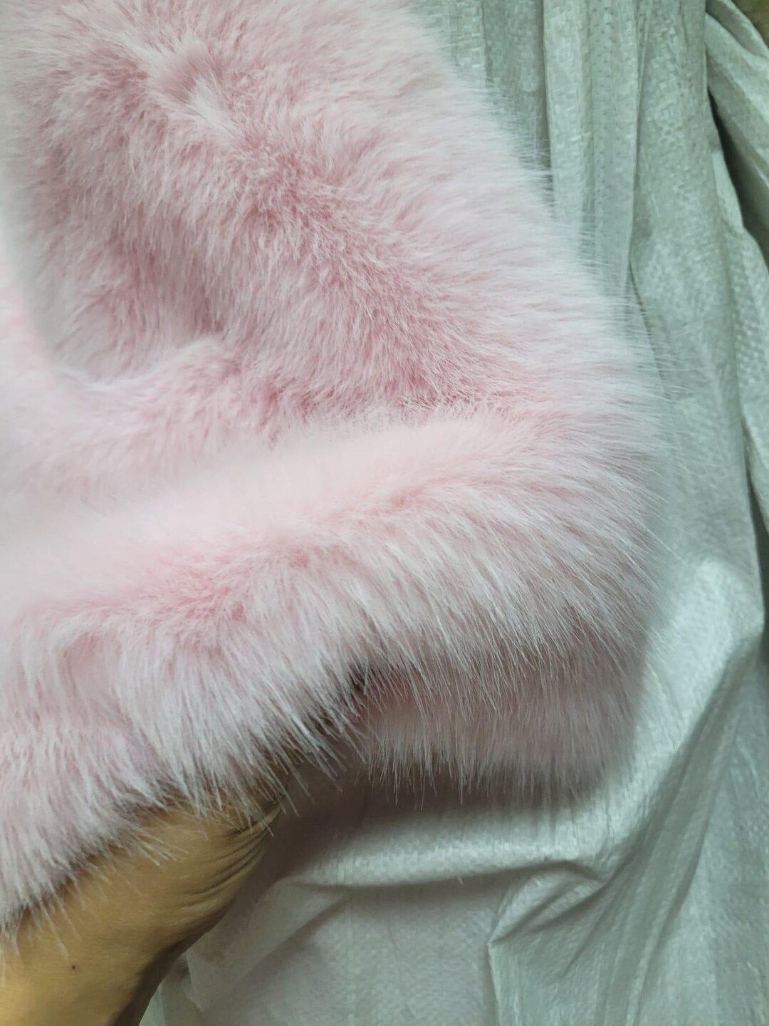 Pink Faux Fur, Sable Pink Fabric, Pink Long Pile Fabric - Etsy