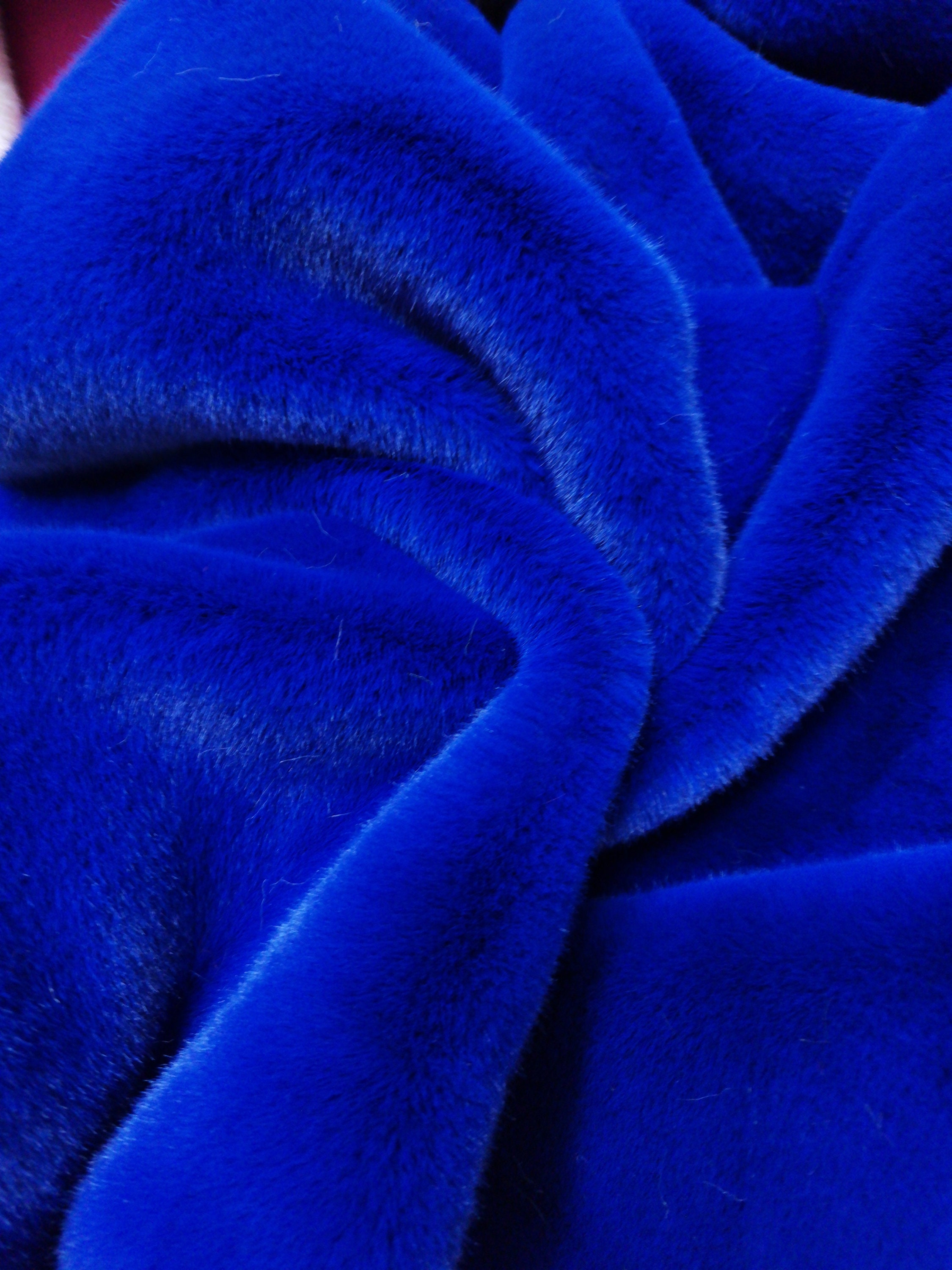 Blue Faux Fur Blue Mink Faux fur Tissavel blue fur fabric Etsy