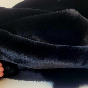 Black Faux Fur Fabric Tissavel