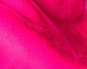 Pink Faux Fur, Crimson  Mink, Fuchsia Faux Fur Fabric