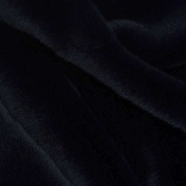 Black faux Fur, Mink Tissavel,  Black Shaggy Fabric, Long Pile, For Fursuit, For Sewing a plush toy, a soft toy Full METRE (100 cm x 160cm)