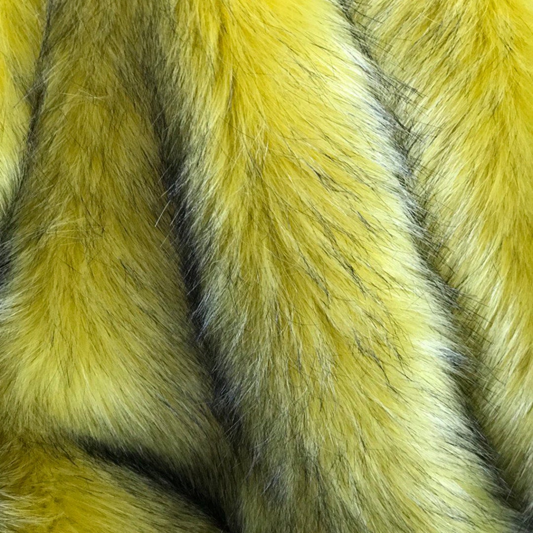 Yellow Faux Fur Fox Tissavel Yellow Fur as Real Long Pile Etsy