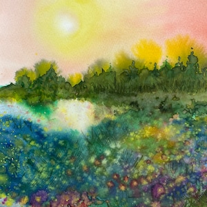 IMPRIMIBLE Pared Arte flor Campo Pintura Campo de flores silvestres Arte vintage DESCARGA DIGITAL