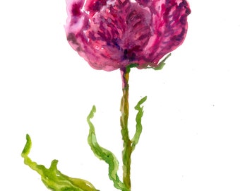 Tulip Watercolour Painting Floral Wall Art (Digital Download)