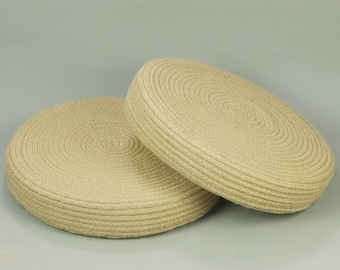 Cojín redondo enrollado de yute natural hecho a mano para asiento de tatami Jananese, almohadilla de espuma para silla
