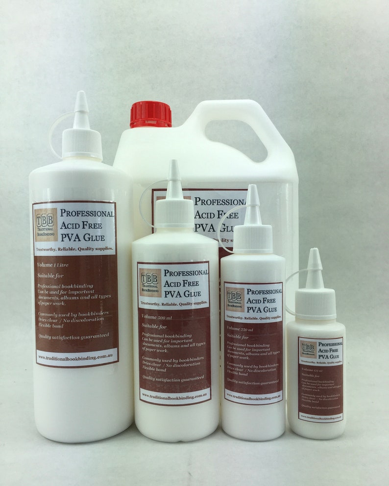 Professional Bookbinding PVA Glue | Acid-Free pH Neutral Adhesive | Clear Dry Flexible Glue for Book Repair, Restoration & Paper Crafts Bild 1