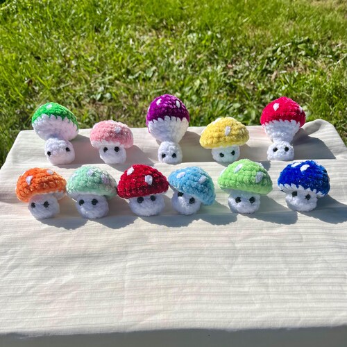 Crochet Mushroom Pop It: Handmade Amigurumi Plushie Fidget Toy