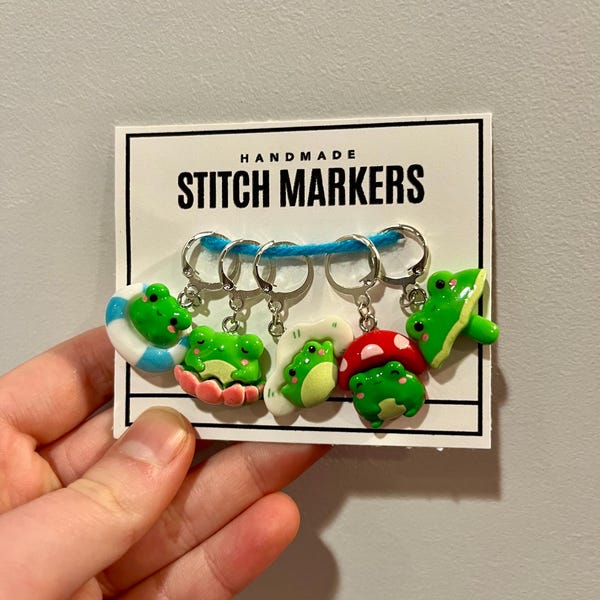 Handmade Frog Stitch Markers: Crochet & Knit Progress Keepers
