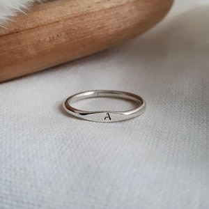 Dainty Sterling Silver Initial Ring – Custom Letter