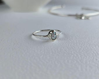 Sterling Silver Pearl Ring • Dainty Freshwater Pearl Band • Minimalist Silver Ring • Elegant Gift for Her