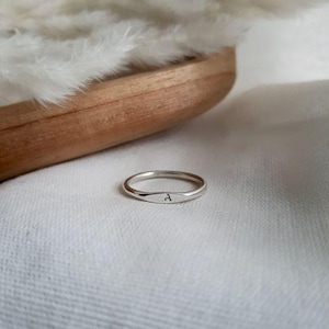 Dainty Sterling Silver Initial Ring – Custom Letter