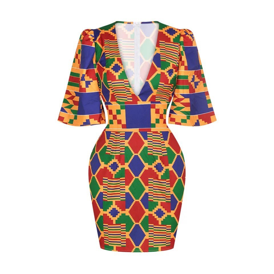 Kente Cocktail Dress African Print Dress Fitted Dress. Etsy