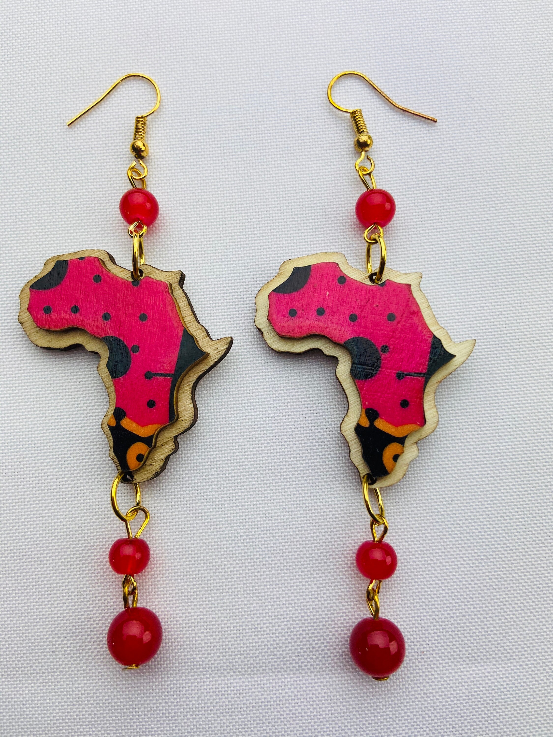 African Earrings African Earrings for Women Africa Shaped Etsy Australia