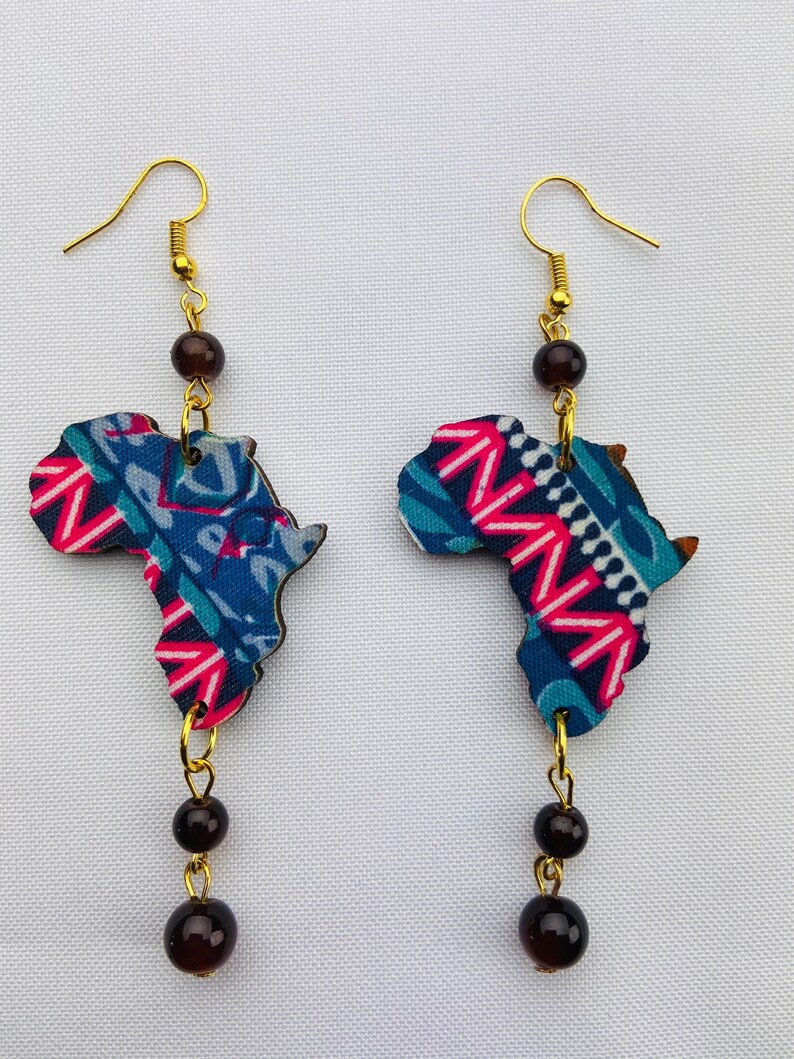 African Earrings African Earrings for Women Africa Shaped Etsy