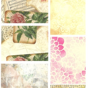 Printable Collage Fodder - Set of 12 - Art Junk Journal Craft Supply Download - Mixed Media Paper Variety Scraps 3x4 Abstract Paint Ephemera