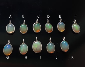 925 Silver Opal Charms l Silver Charms l Ethopian Green Fire Opals l 5x7 mm Gemstone Charms l Silver Findings l oval Opal l Price Per Piece