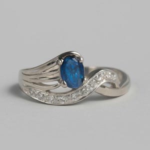 Blue Sapphire Ring: Sterling Silver, Handmade September Birthstone