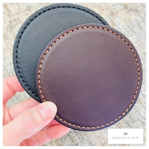 Thick Leather Coaster Set Restaurant Coasters Cafe Coaster Sets Christmas Gift Idea Small Gift idea Handmade Brown Black Red Orange Green White Coaster sets