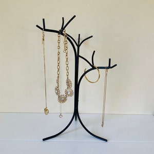 Jewelry Tree Organizer | Jewelry Holder | Display Stand for Necklaces | Black Hand Forged Wrought Iron