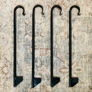 Hose Guide | Hand Forged Wrought Iron Stakes - Single or Set of 4 | Powder Coated Durable & Rugged | Protects Your Plants from Garden Hose