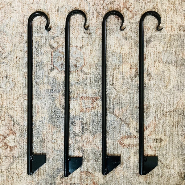 Hose Guide | Hand Forged Wrought Iron Stakes - Single or Set of 4 | Powder Coated Durable & Rugged | Protects Your Plants from Garden Hose