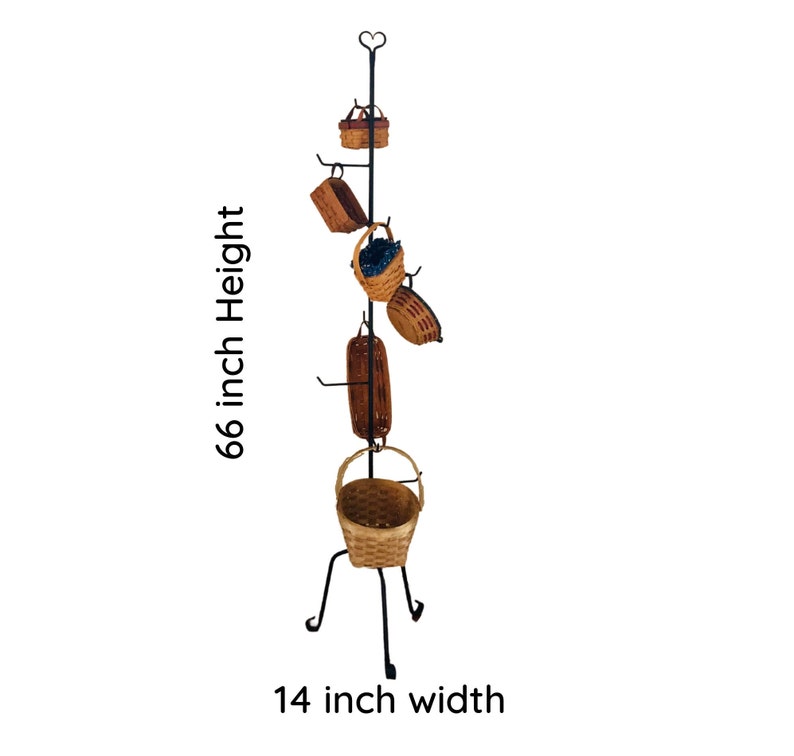 Basket Tree Stand Wrought Iron Basket Stand Holder Etsy