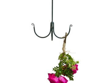 Herb Flower Drying Rack, Rustic Kitchen Decor, Small Wrought Iron Rack for Florals, Herbs, Plants, Gift for Gardener