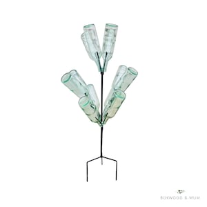 Bottle Tree Stand | Powder Coated Steel | Outdoor Garden Décor Yard Art (Wine Bottles Not Included)
